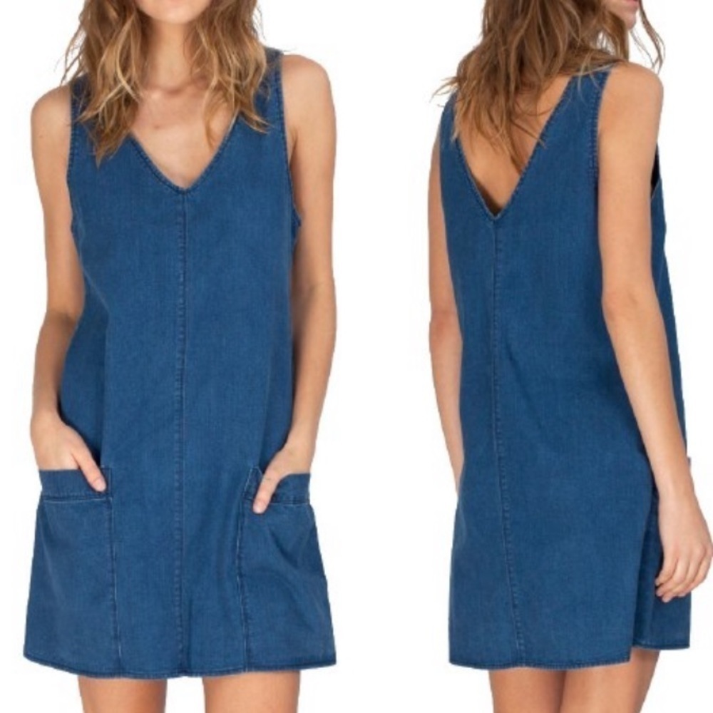 Gentle‎ Fawn Cotton Chambray Callahan Dress Pockets Size Medium